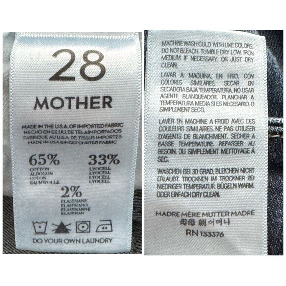 Mother The Looker Skinny Jeans 28 Mid Rise Stretch Denim Wash "Here Kitty Kitty" - Picture 6 of 12